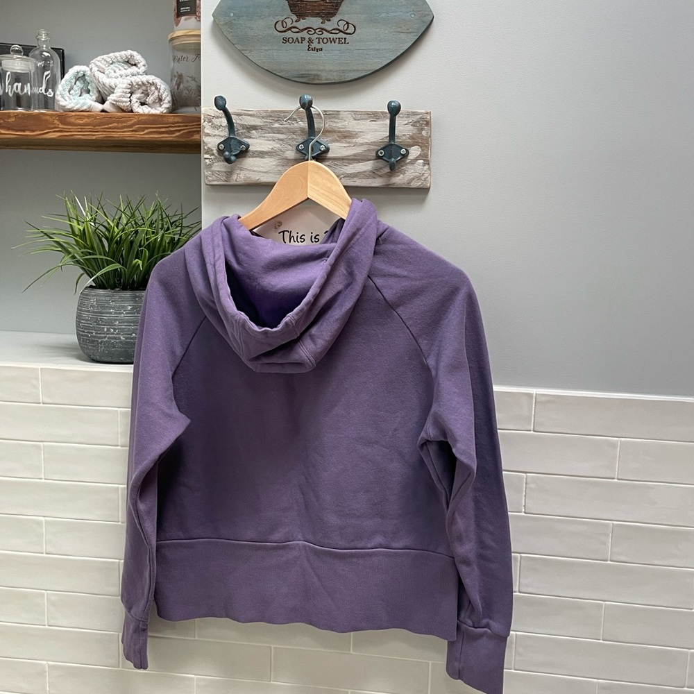 Adidas Hoodie Sweatshirt Purple Pullover Drawstrings - Picture 5 of 7